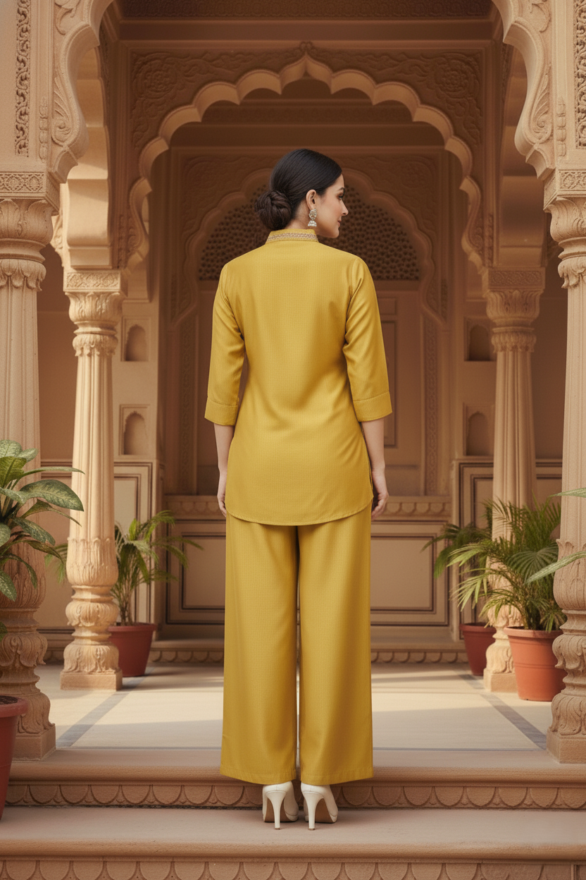 Fancy Gadwal Co-ord Set - Gold