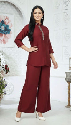 Fancy Co-ord Set For Women - Red