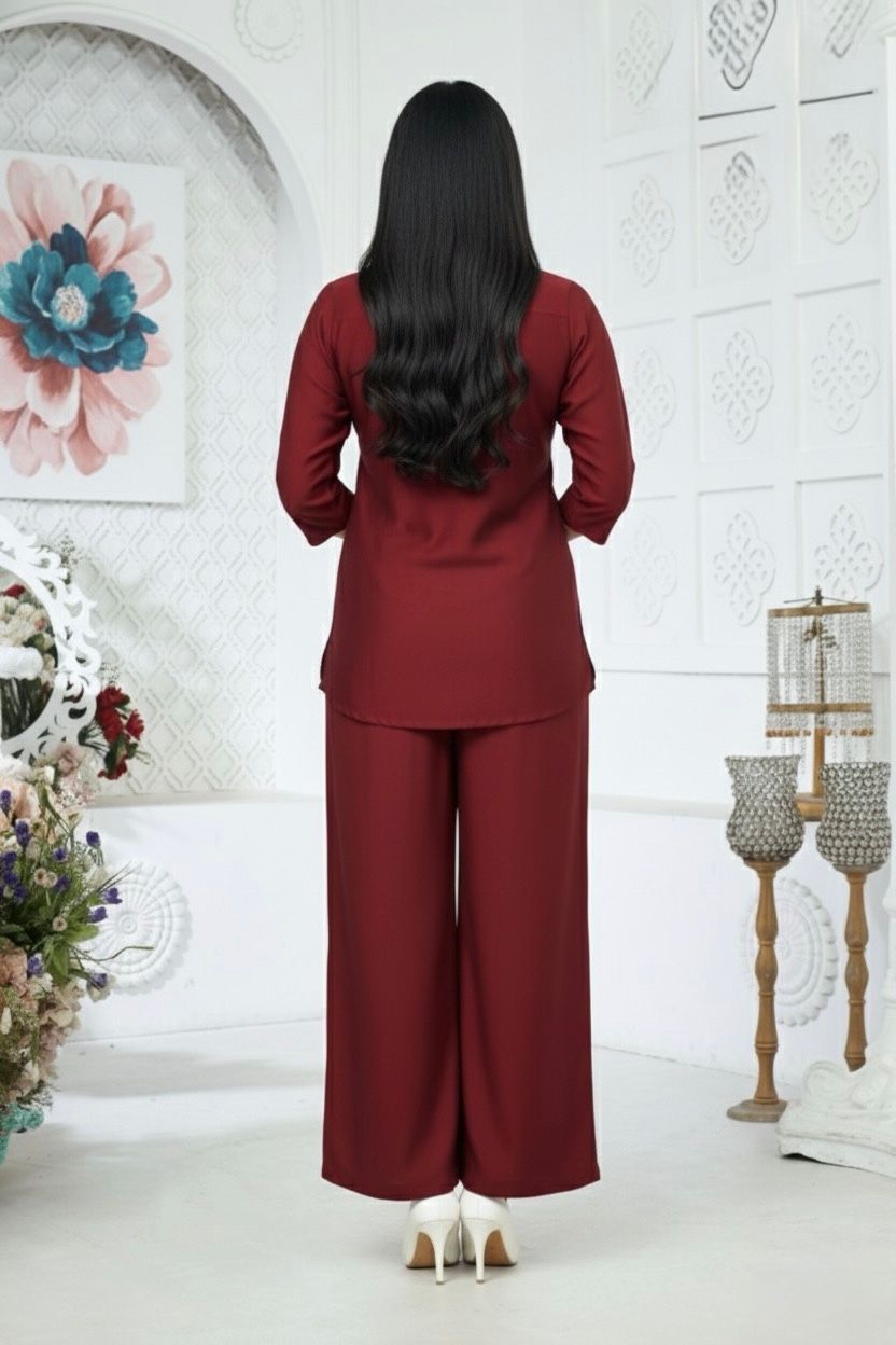 Fancy Co-ord Set For Women - Red